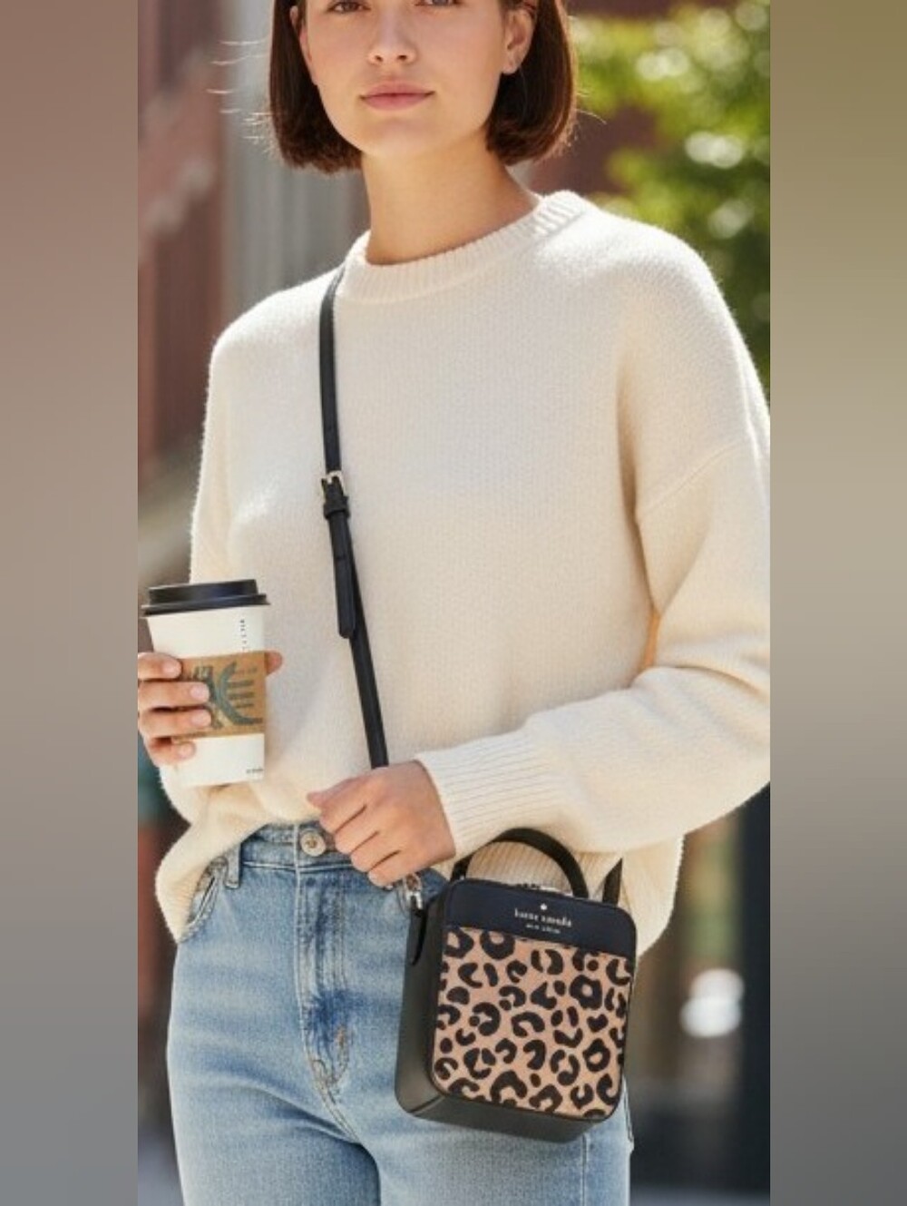 NWT NEW Kate Spade ♠️ Daisy Graphic Leopard Vanity Crossbody bag Purse